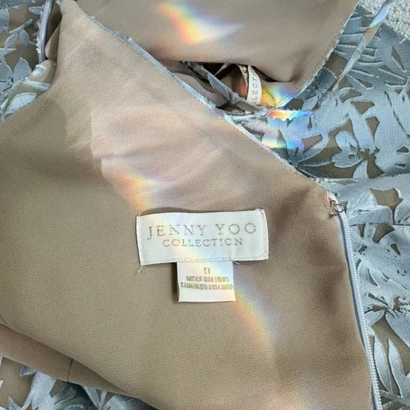 Jenny Yoo Silver-Blue Floral Maxi Gown - Picture 10 of 10